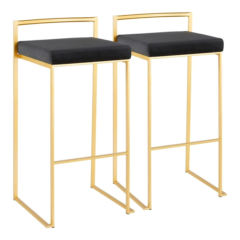Silver Orchid Forrest Gold Stackable Bar Stools (Set of 2) 7