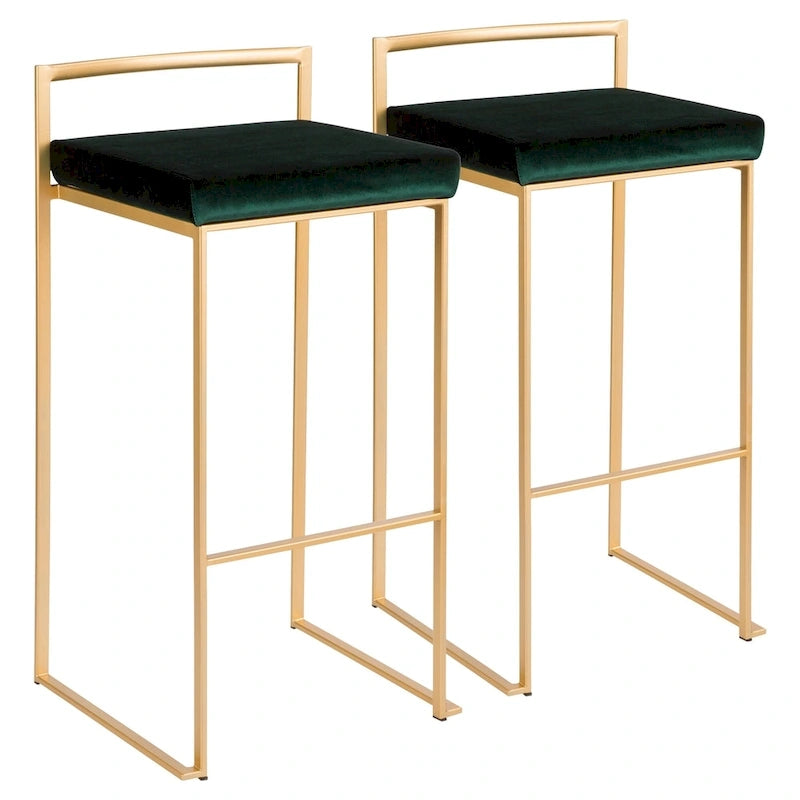 Silver Orchid Forrest Gold Stackable Bar Stools (Set of 2) 9