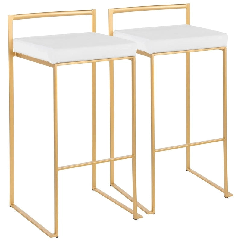 Silver Orchid Forrest Gold Stackable Bar Stools (Set of 2) 10