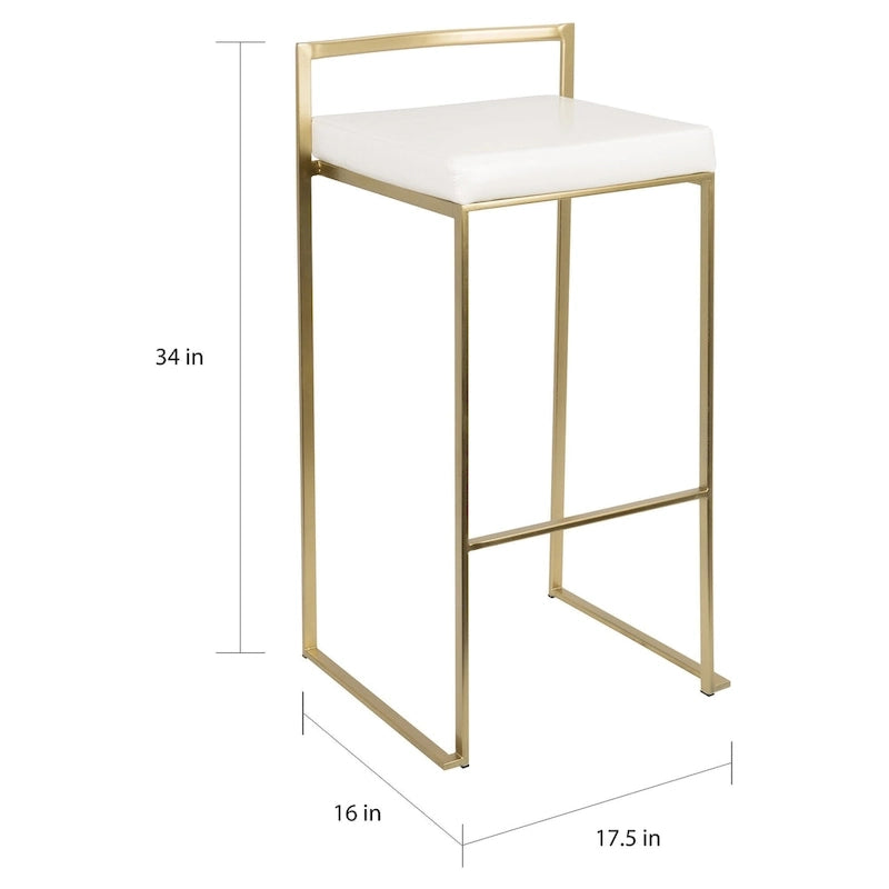 Silver Orchid Forrest Gold Stackable Bar Stools (Set of 2) 11