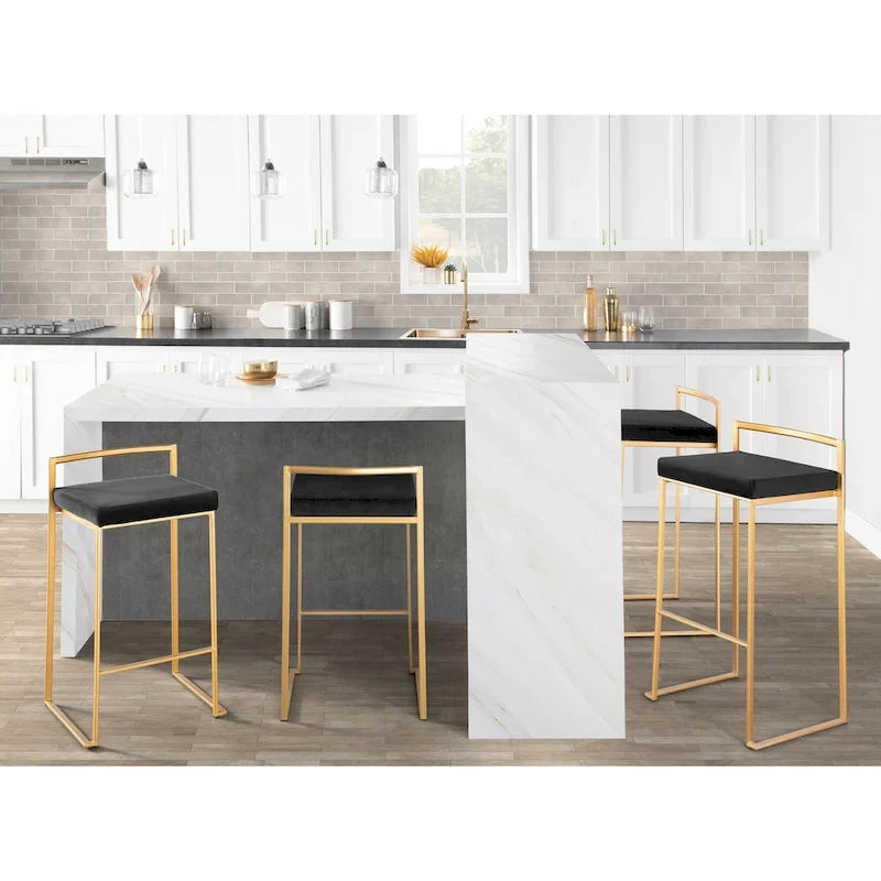 Silver Orchid Forrest Gold Stackable Bar Stools (Set of 2) 13