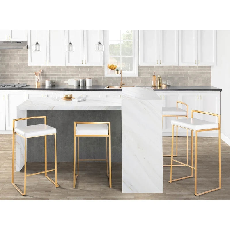 Silver Orchid Forrest Gold Stackable Bar Stools (Set of 2) 18