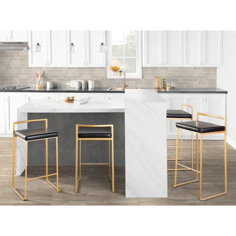 Silver Orchid Forrest Gold Stackable Bar Stools (Set of 2) 22