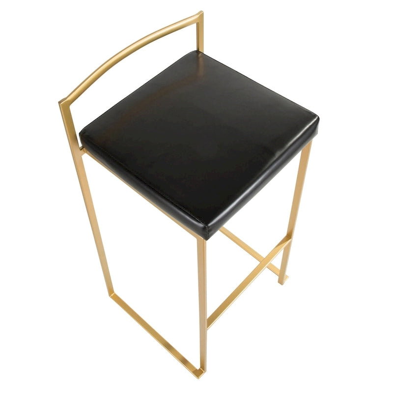 Silver Orchid Forrest Gold Stackable Bar Stools (Set of 2) 26