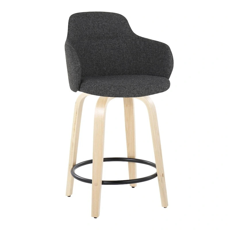 Carson Carrington Iglabo 24 Fixed-Height Counter Stool with Bent Wood Legs and Round Footrest (Set of 2) 32