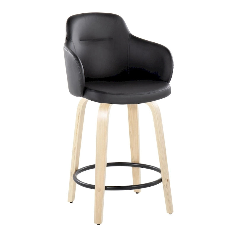 Carson Carrington Iglabo 24 Fixed-Height Counter Stool with Bent Wood Legs and Round Footrest (Set of 2) 34