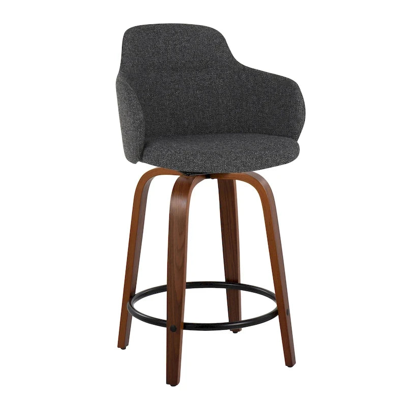 Carson Carrington Iglabo 24 Fixed-Height Counter Stool with Bent Wood Legs and Round Footrest (Set of 2) 35