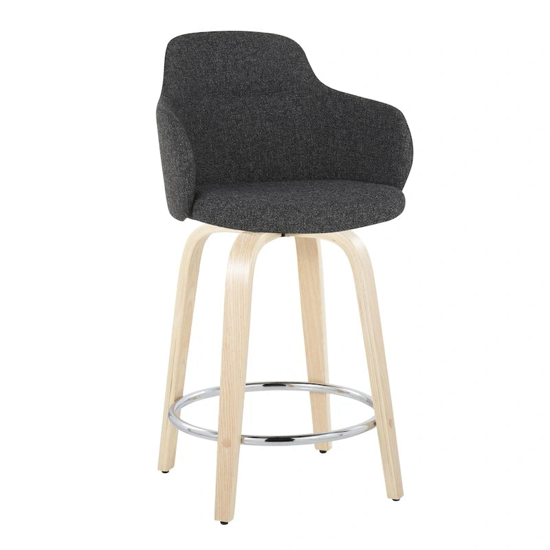 Carson Carrington Iglabo 24 Fixed-Height Counter Stool with Bent Wood Legs and Round Footrest (Set of 2) 36