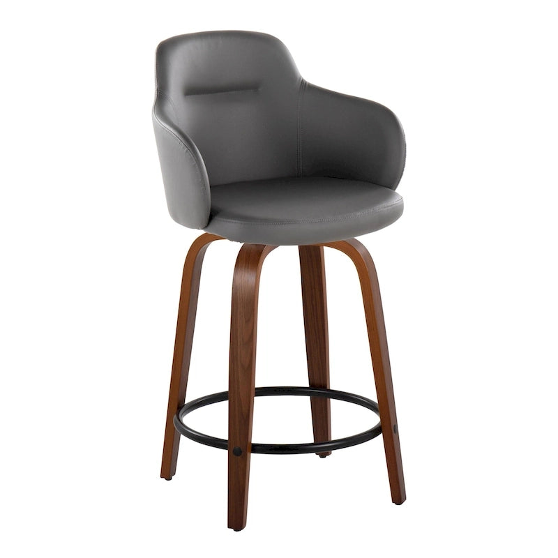 Carson Carrington Iglabo 24 Fixed-Height Counter Stool with Bent Wood Legs and Round Footrest (Set of 2) 40