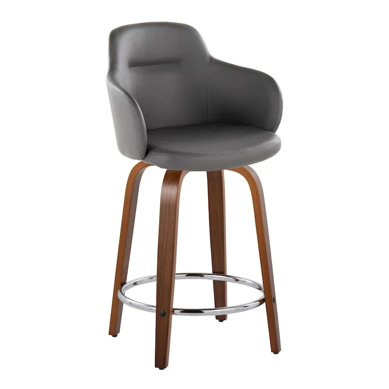 Carson Carrington Iglabo 24 Fixed-Height Counter Stool with Bent Wood Legs and Round Footrest (Set of 2) 41