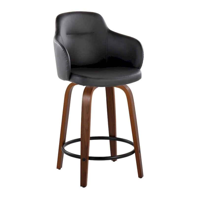 Carson Carrington Iglabo 24 Fixed-Height Counter Stool with Bent Wood Legs and Round Footrest (Set of 2) 42