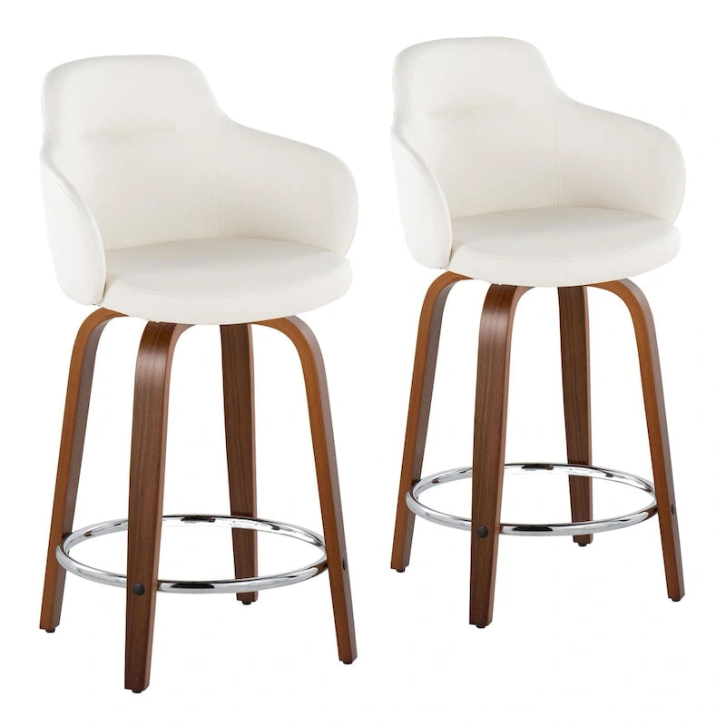 Carson Carrington Iglabo 24 Fixed-Height Counter Stool with Bent Wood Legs and Round Footrest (Set of 2) 18