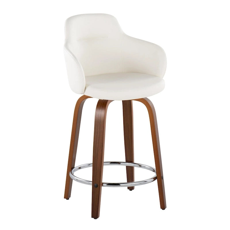 Carson Carrington Iglabo 24 Fixed-Height Counter Stool with Bent Wood Legs and Round Footrest (Set of 2) 20