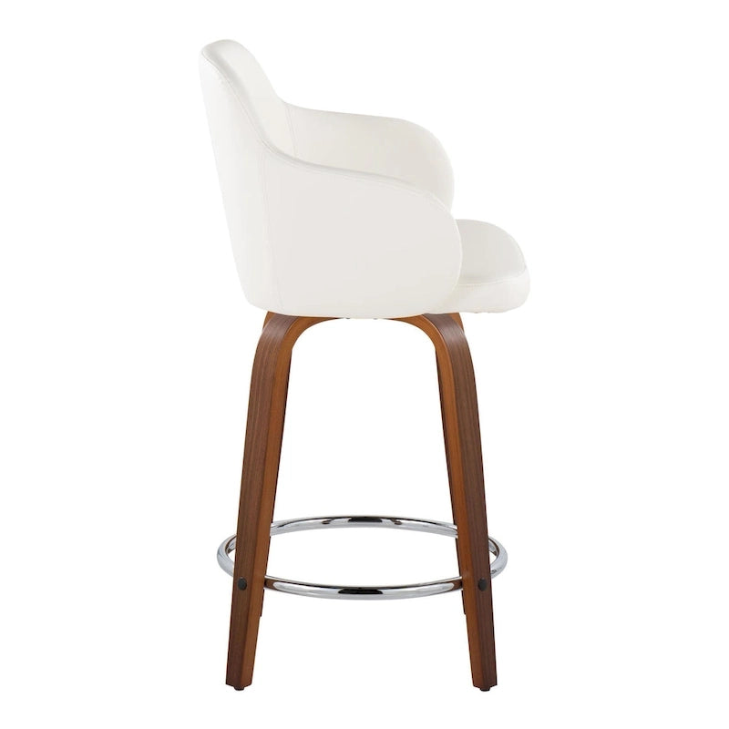 Carson Carrington Iglabo 24 Fixed-Height Counter Stool with Bent Wood Legs and Round Footrest (Set of 2) 22