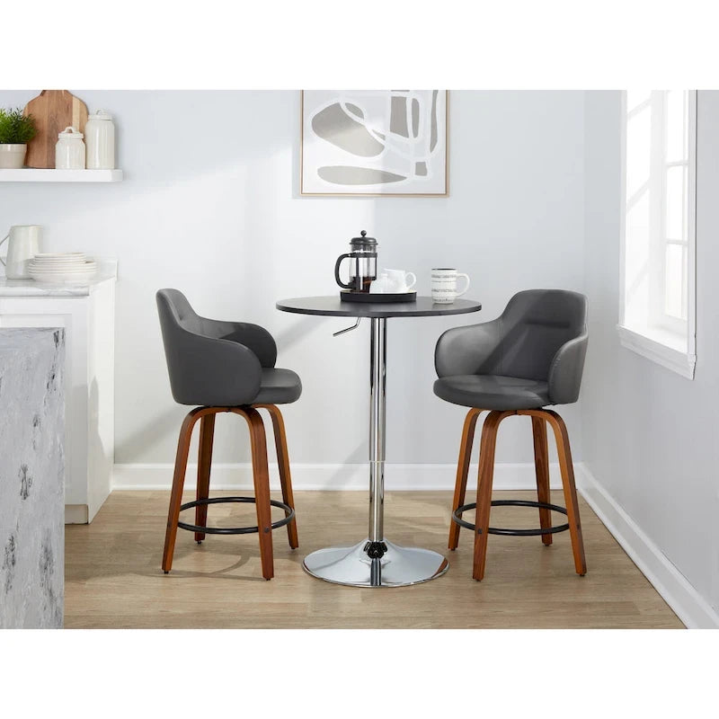 Carson Carrington Iglabo 24 Fixed-Height Counter Stool with Bent Wood Legs and Round Footrest (Set of 2) 25