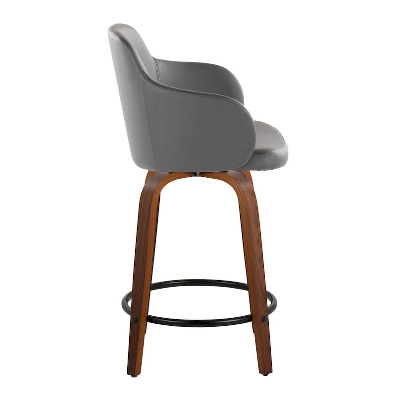 Carson Carrington Iglabo 24 Fixed-Height Counter Stool with Bent Wood Legs and Round Footrest (Set of 2) 26
