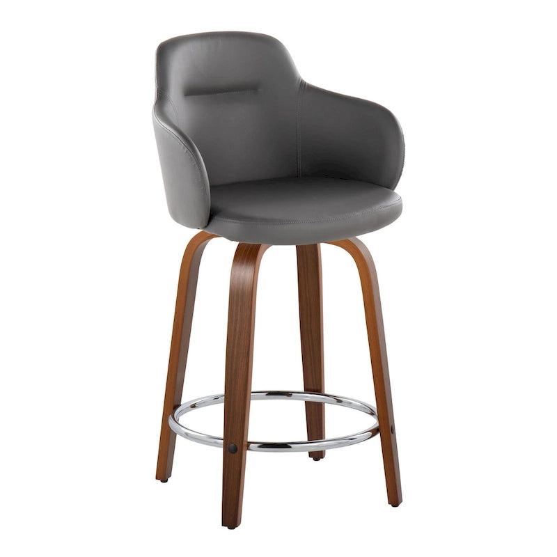 Carson Carrington Iglabo 24 Fixed-Height Counter Stool with Bent Wood Legs and Round Footrest (Set of 2) 28