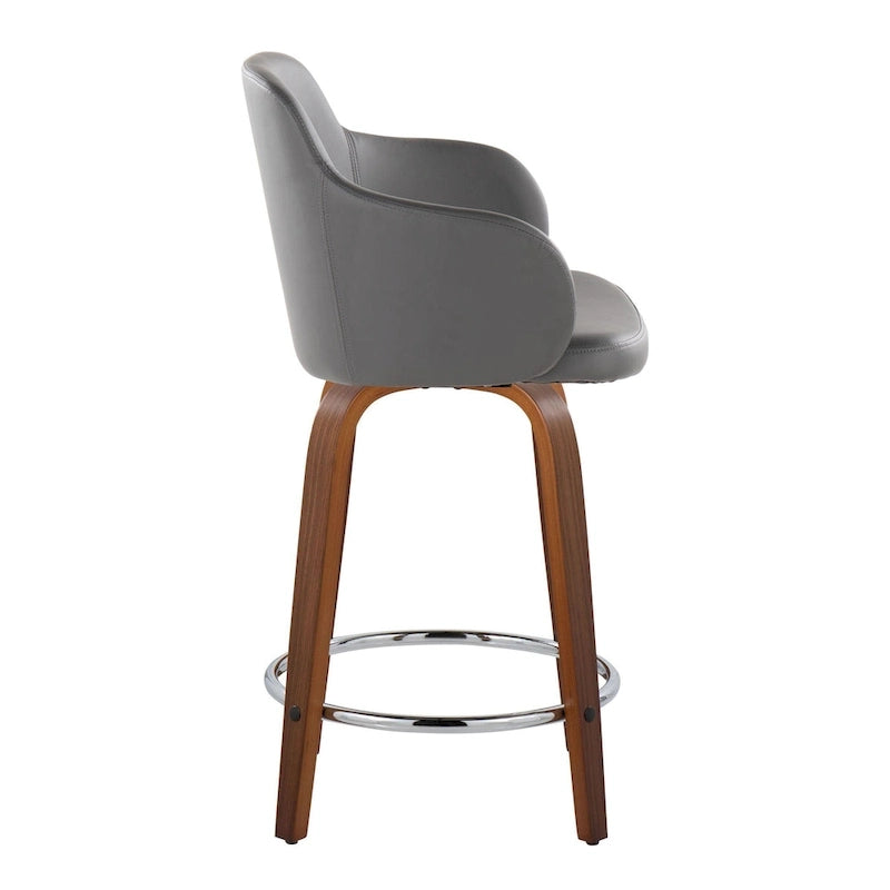 Carson Carrington Iglabo 24 Fixed-Height Counter Stool with Bent Wood Legs and Round Footrest (Set of 2) 30