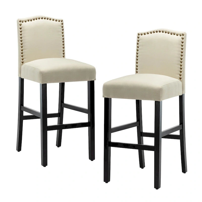 28 Inches Barstools Upholstered Bar Stools Pub Chairs Set of 2 29