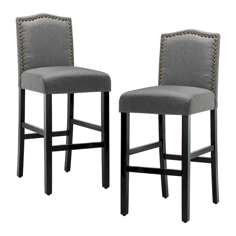 28 Inches Barstools Upholstered Bar Stools Pub Chairs Set of 2 30