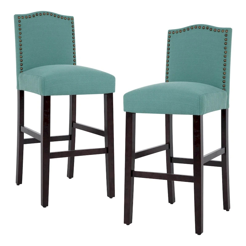 28 Inches Barstools Upholstered Bar Stools Pub Chairs Set of 2 14