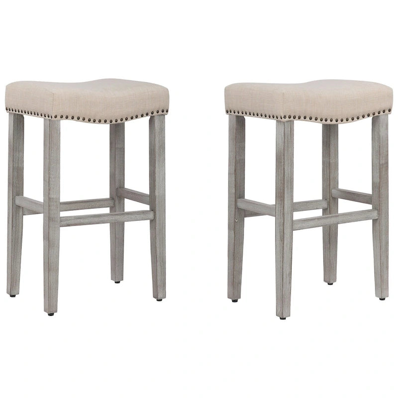Jameson Upholstered Polyester Gray 29 Inch Bar Stool (Set Of 2) 9