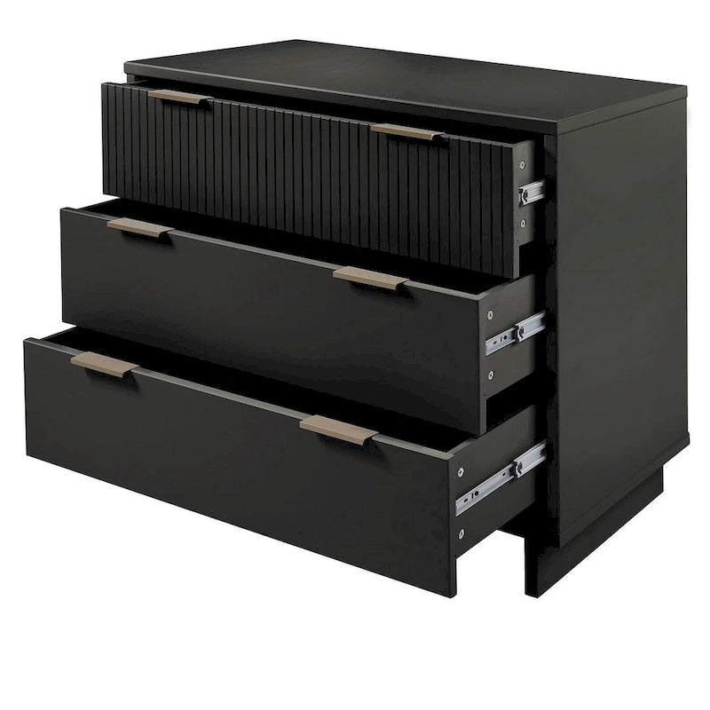 Manhattan Comfort Granville 38.18 Modern Standard 3 Drawer Dresser 9