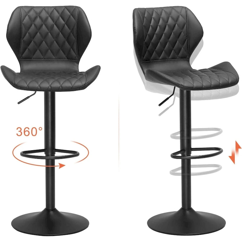 Bar Stools Set of 2 Counter Height Bar Stools Upholstered Swivel 5