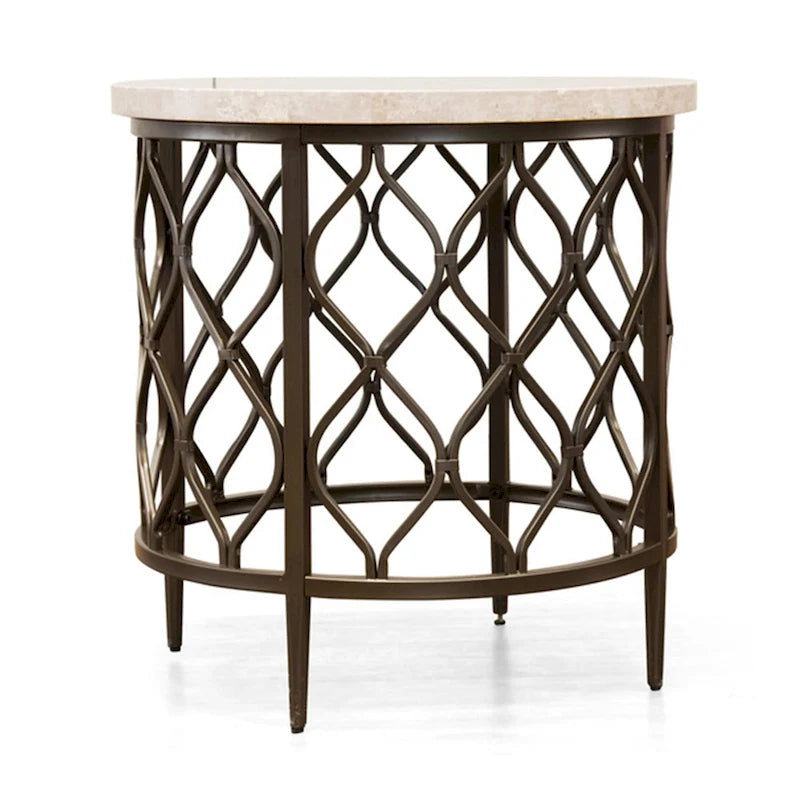 Steve Silver Rockvale Stone Top Round Side Table