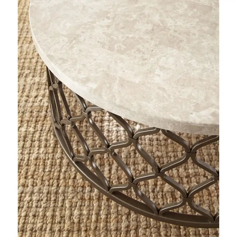Steve Silver Rockvale Stone Top Round Side Table 3
