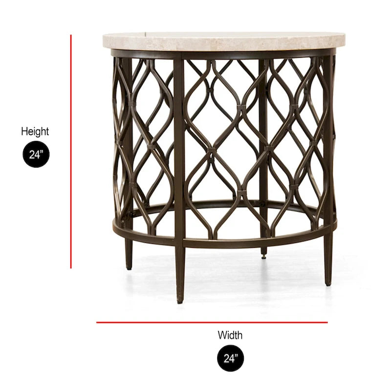 Steve Silver Rockvale Stone Top Round Side Table 4