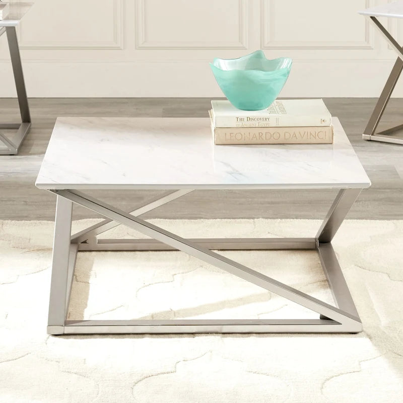 Steve Silver Zilina Faux Marble Top 3-Piece Occasional Set 2