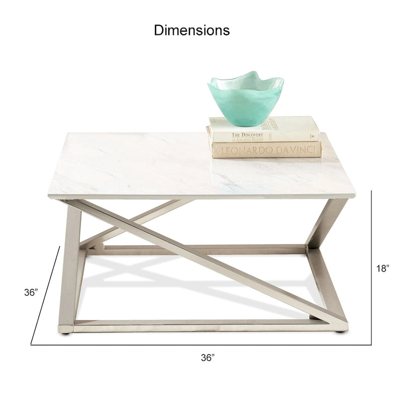 Steve Silver Zilina Faux Marble Top 3-Piece Occasional Set 5