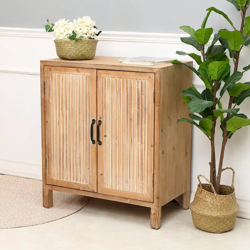 Mobile credenza a 2 ante stile rustico con ripiani per soggiorno, cucina, ingresso
