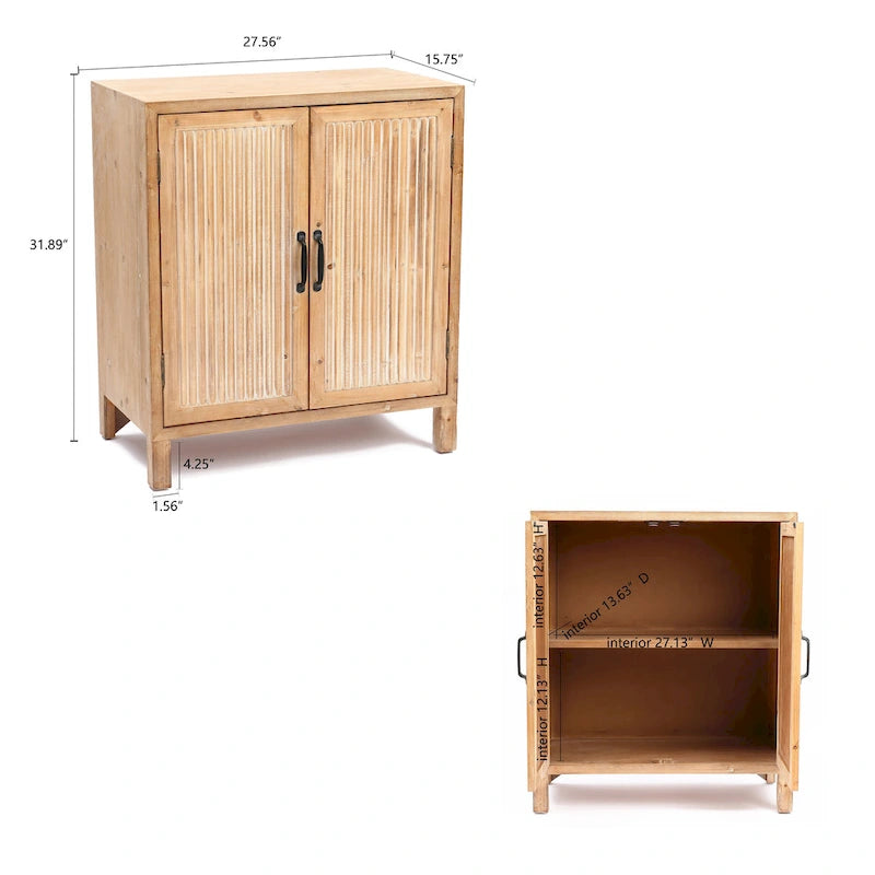 Farmhouse Panel 2-Door Cabinet with Storage, Accent and Storage Cabinet with Shelves for Living Room, Kitchen, Entryway 11