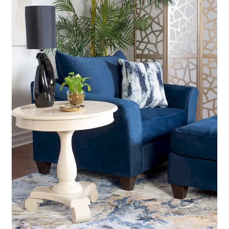 Roundhill Furniture Camero Fabric Pillowback 4-Piece Sofa Set in Navy Blue 7