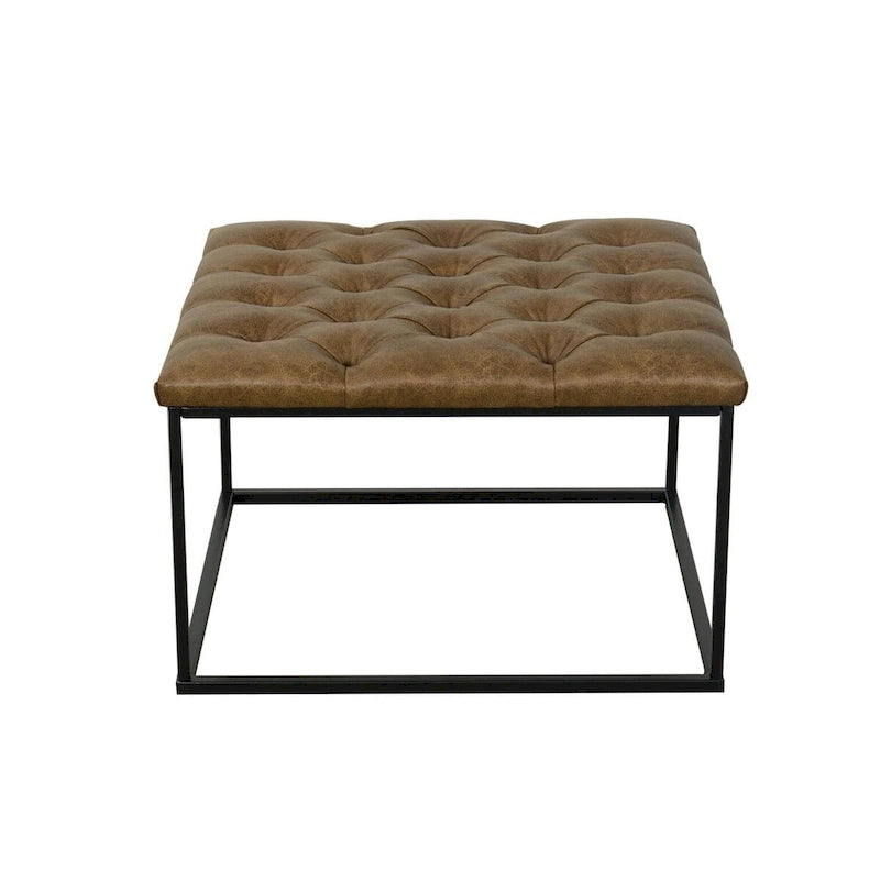 HomePop Draper Square Button-tufted upholstered top Cocktail Ottoman 9