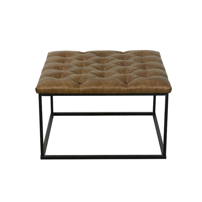 HomePop Draper Square Button-tufted upholstered top Cocktail Ottoman