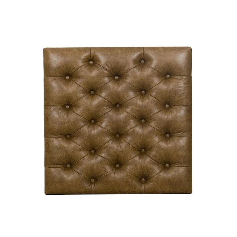 HomePop Draper Square Button-tufted upholstered top Cocktail Ottoman 3