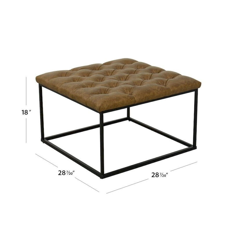 HomePop Draper Square Button-tufted upholstered top Cocktail Ottoman 6