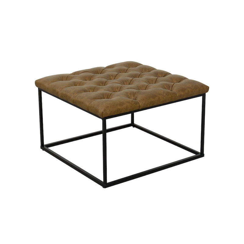 HomePop Draper Square Button-tufted upholstered top Cocktail Ottoman 7