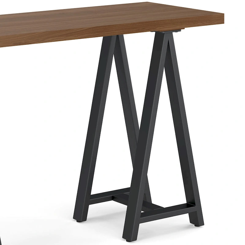 Hawkins SOLID WOOD and Metal 50 inch Wide Modern Industrial SOLID WALNUT WOOD and Metal Console Sofa Table in Walnut 5