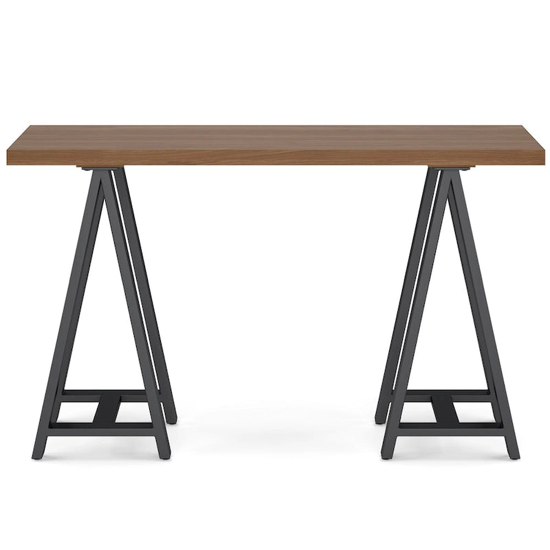 Hawkins SOLID WOOD and Metal 50 inch Wide Modern Industrial SOLID WALNUT WOOD and Metal Console Sofa Table in Walnut 6