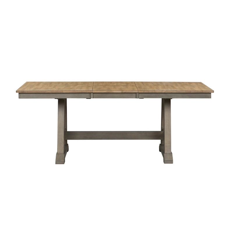 Set tavolo a cavalletto Lindsey Farm Gray e Sandstone da 7 pezzi 3