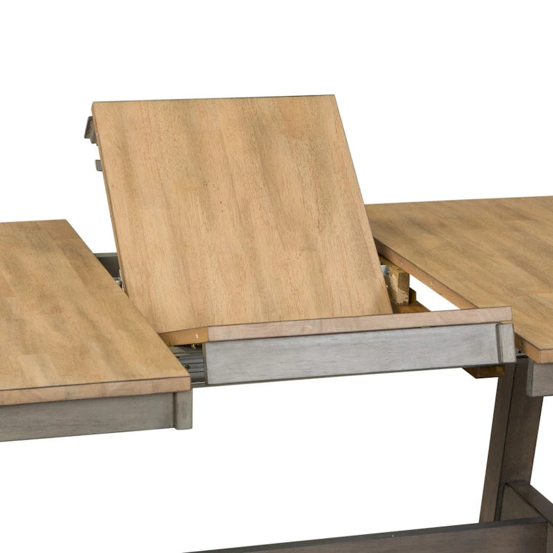 Set tavolo a cavalletto Lindsey Farm Gray e Sandstone da 7 pezzi 6