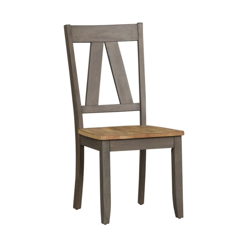 Set tavolo a cavalletto Lindsey Farm Gray e Sandstone da 7 pezzi 7