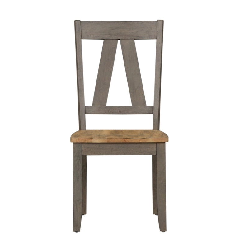 Set tavolo a cavalletto Lindsey Farm Gray e Sandstone da 7 pezzi 8