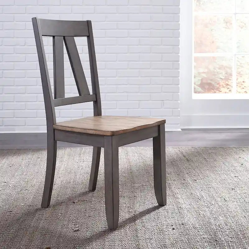 Set tavolo a cavalletto Lindsey Farm Gray e Sandstone da 7 pezzi 13
