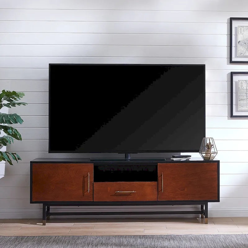 SEI Furniture Belize Mid-century Modern Media TV Stand for TV's up to 61 17