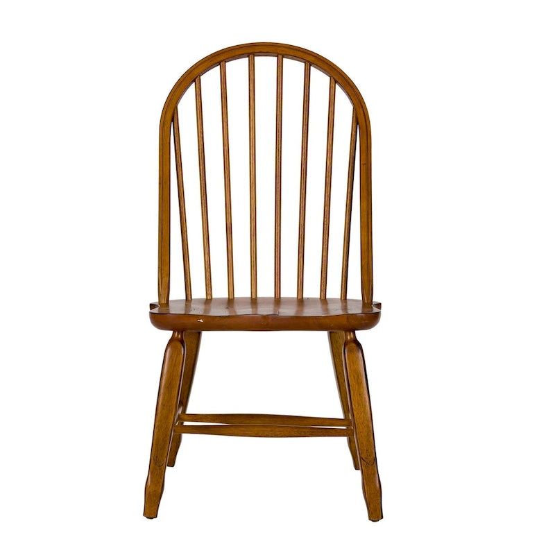 Treasures Rustic Oak Bow Back Dining Chair (Set of 2) 3